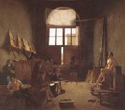 Leon-Matthieu Cochereau Interior of the Studio of David (mk05) France oil painting artist
